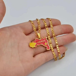 Tigray Flag Map Necklace