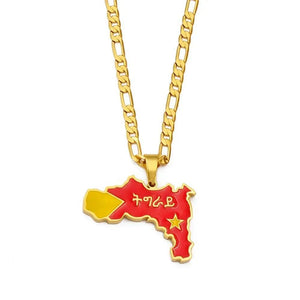 Tigray Flag Map Necklace
