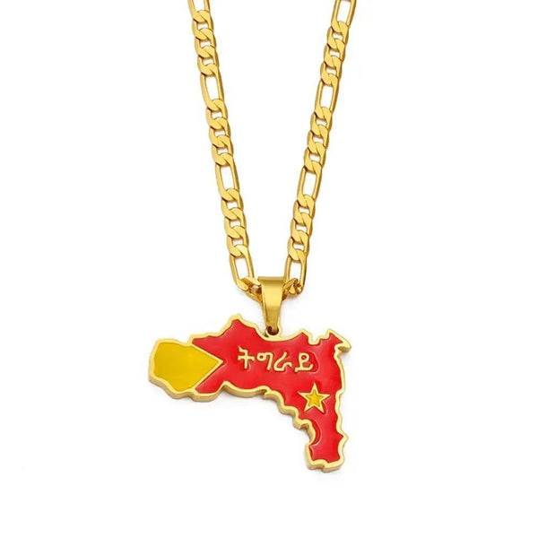 Tigray Flag Map Necklace
