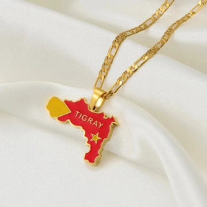Tigray Flag Map Necklace