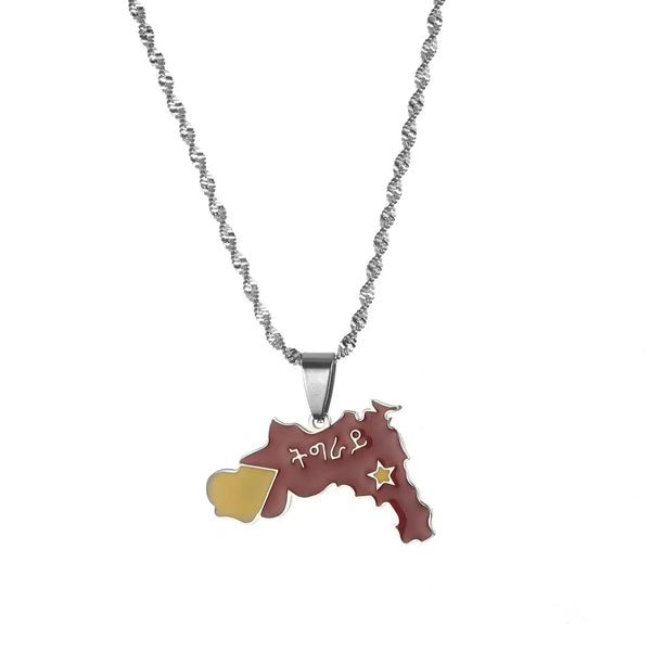 Tigray Flag Map Necklace