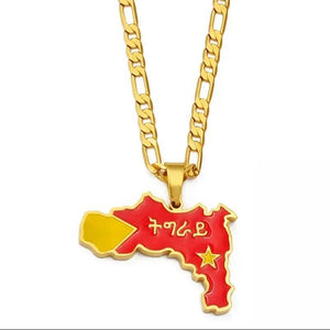 Tigray Flag Map Necklace