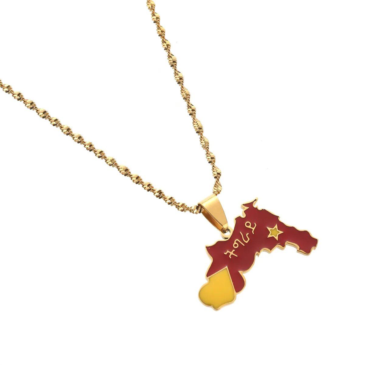 Tigray Flag Map Necklace