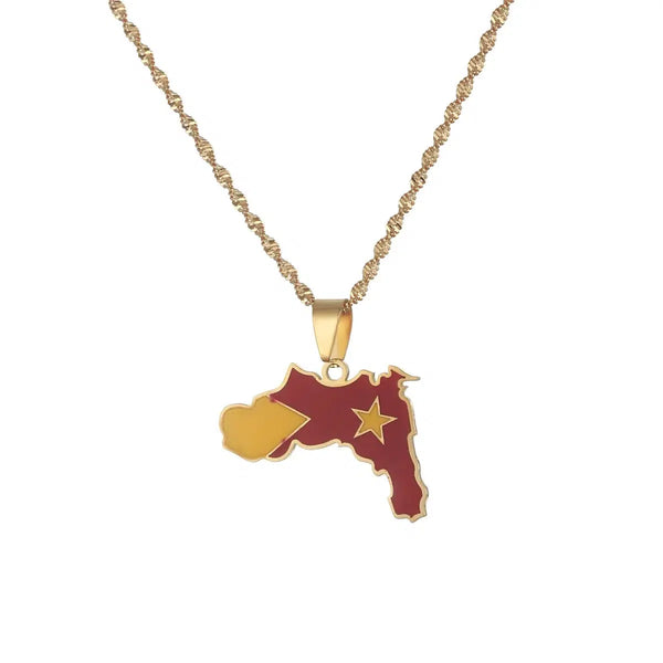 Tigray Flag Map Necklace