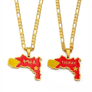 Tigray Flag Map Necklace