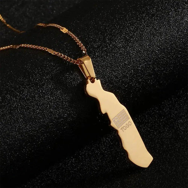 Togo Flag Map Necklace