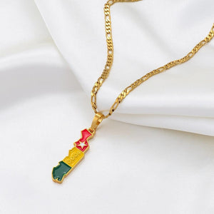 Togo Flag Map Necklace