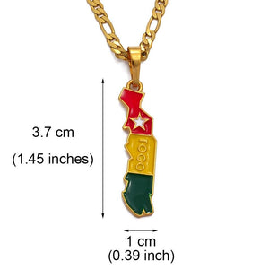 Togo Flag Map Necklace