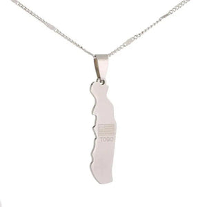 Togo Flag Map Necklace