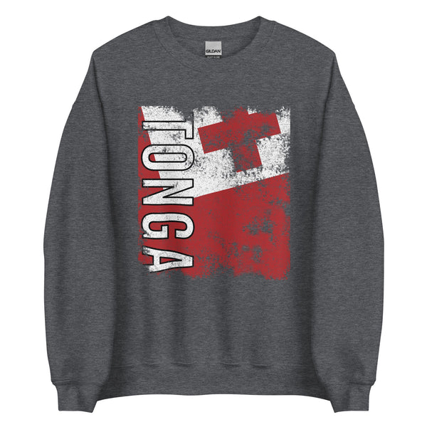 Tonga Flag - Distressed Flag Sweatshirt