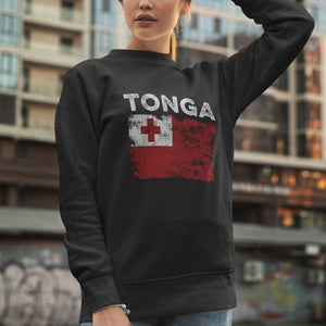 Tonga Flag Distressed - Tongan Flag Sweatshirt