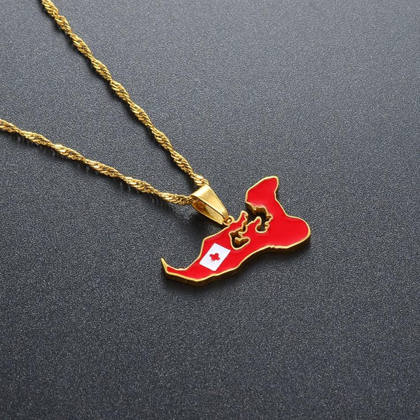 Tonga Flag Map Necklace