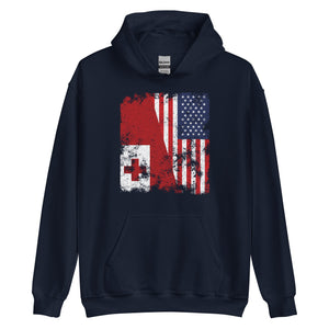 Tonga USA Flag - Half American Hoodie