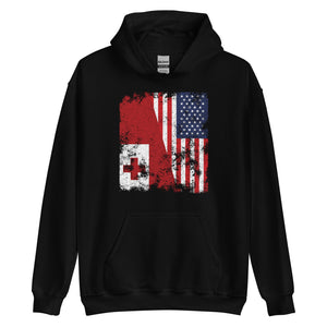 Tonga USA Flag - Half American Hoodie