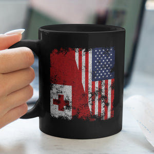 Tonga USA Flag - Half American Mug