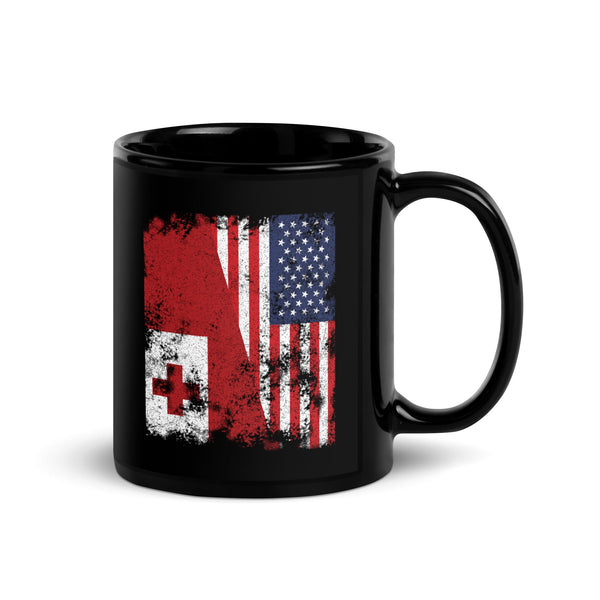 Tonga USA Flag - Half American Mug