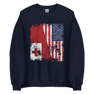 Tonga USA Flag - Half American Sweatshirt