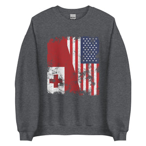 Tonga USA Flag - Half American Sweatshirt