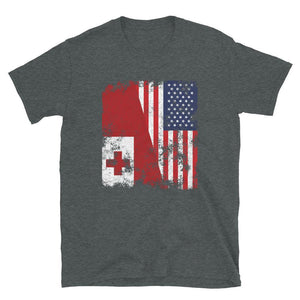 Tonga USA Flag - Half American T-Shirt