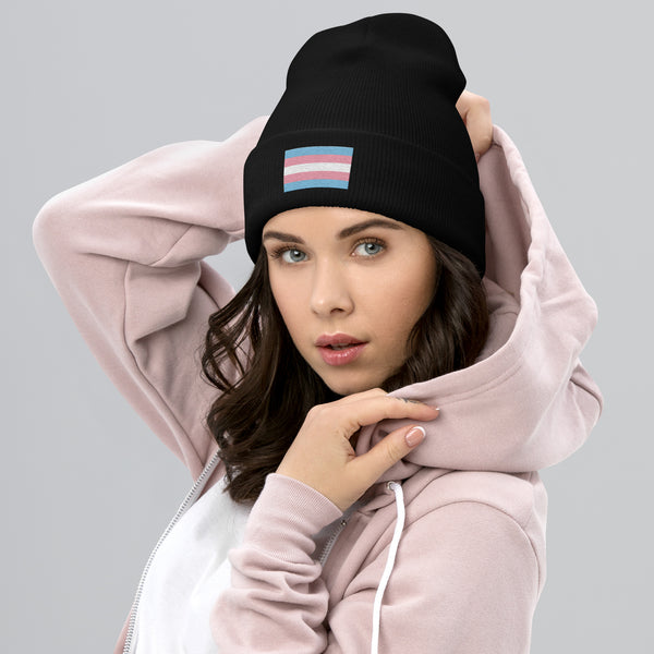 Transgender Flag Beanie - Embroidered LGBT+ Winter Hat