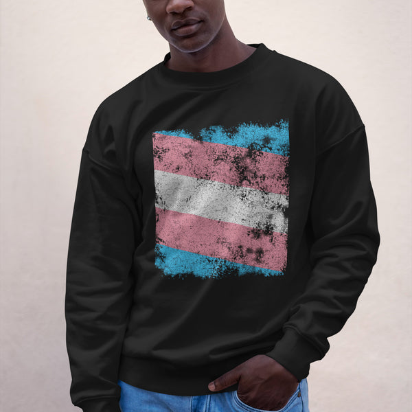 Transgender Flag - Distressed LGBT+ Sweatshirt