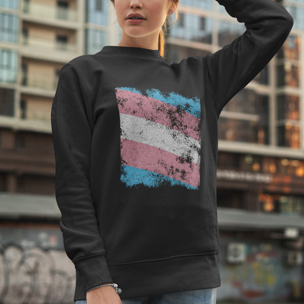 Transgender Flag - Distressed LGBT+ Sweatshirt