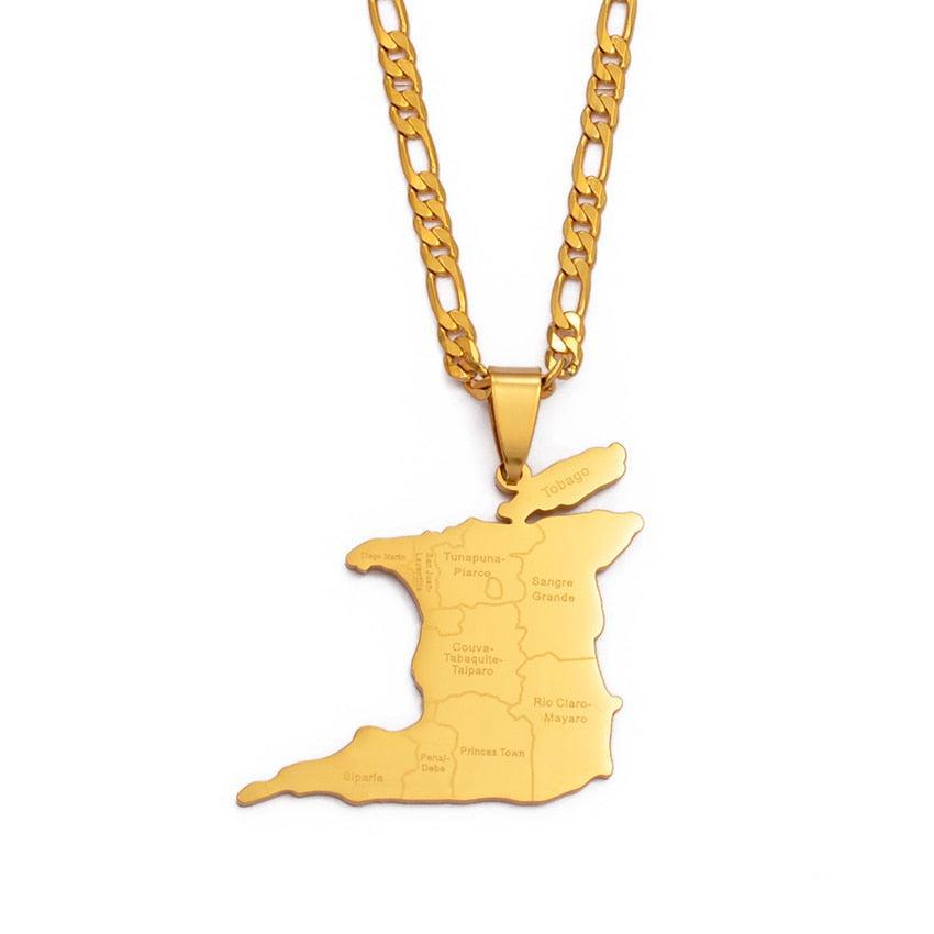 Trinidad & Tobago Map Necklace