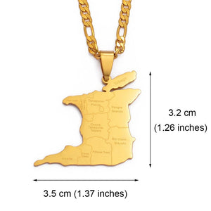 Trinidad & Tobago Map Necklace