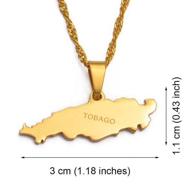 Trinidad & Tobago Map Necklace