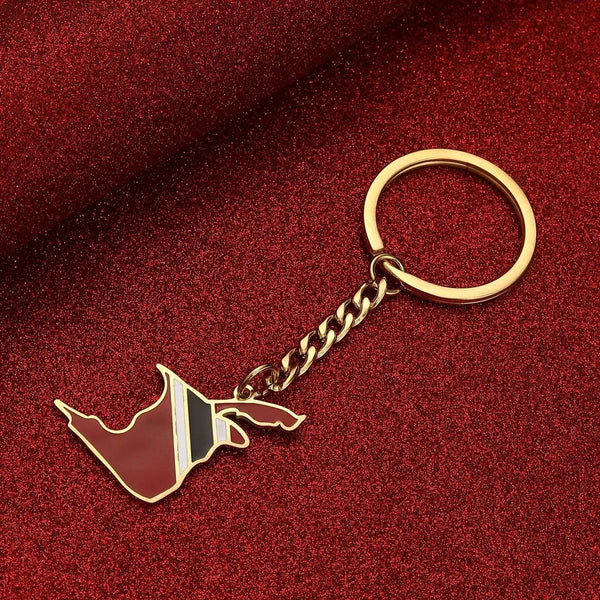 Trinidad and Tobago Flag Map Keychain