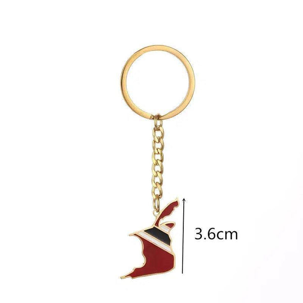 Trinidad and Tobago Flag Map Keychain