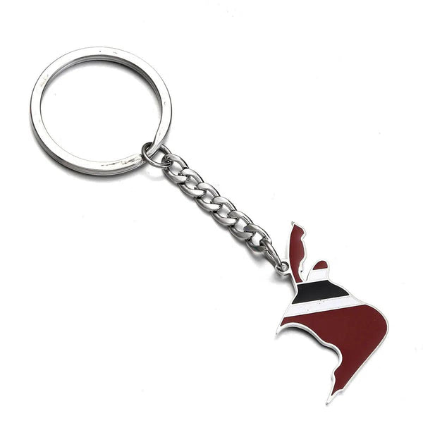 Trinidad and Tobago Flag Map Keychain