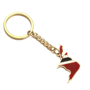 Trinidad and Tobago Flag Map Keychain
