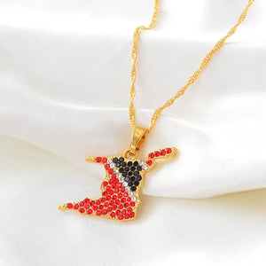 Trinidad and Tobago Flag Map Necklace