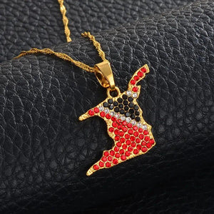 Trinidad and Tobago Flag Map Necklace
