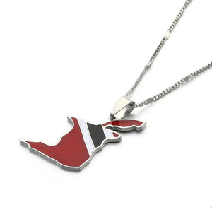 Trinidad and Tobago Flag Map Necklace