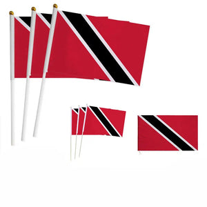 Trinidad and Tobago Flag on Stick - Small Handheld Flag (50/100Pcs)