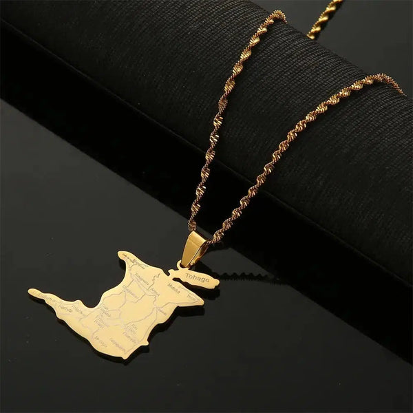 Trinidad and Tobago Map Necklace