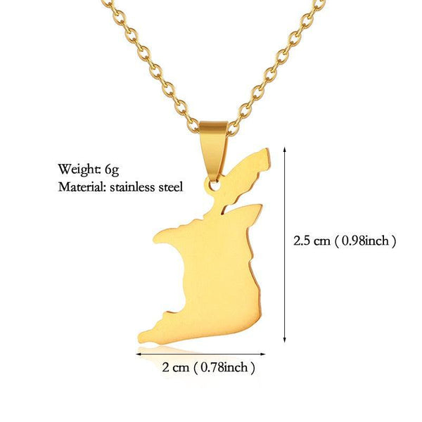 Trinidad and Tobago Map Necklace