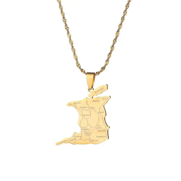 Trinidad and Tobago Map Necklace