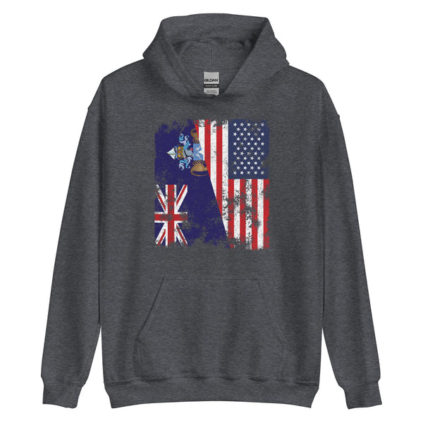 Tristan Da Cunha USA Flag Half American Hoodie