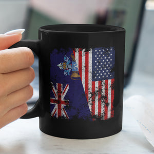Tristan Da Cunha USA Flag Half American Mug