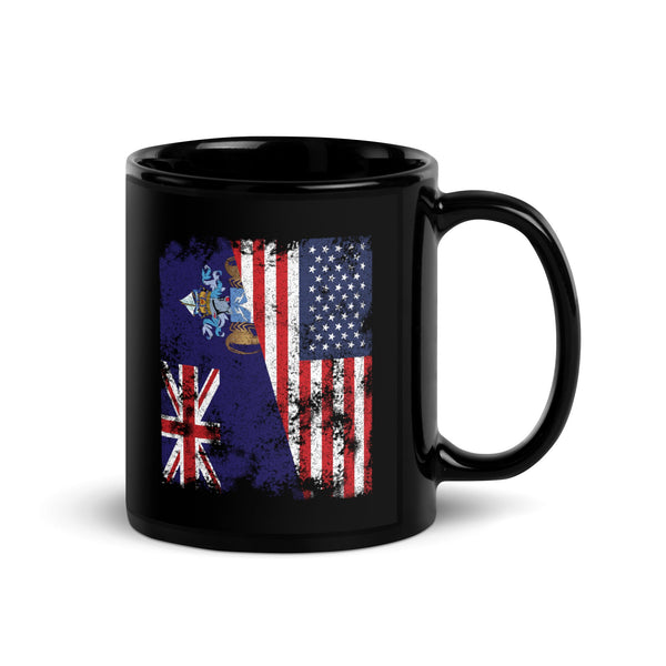 Tristan Da Cunha USA Flag Half American Mug