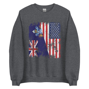 Tristan Da Cunha USA Flag Half American Sweatshirt
