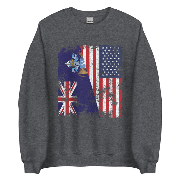 Tristan Da Cunha USA Flag Half American Sweatshirt