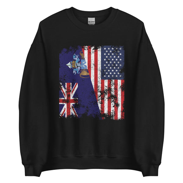 Tristan Da Cunha USA Flag Half American Sweatshirt