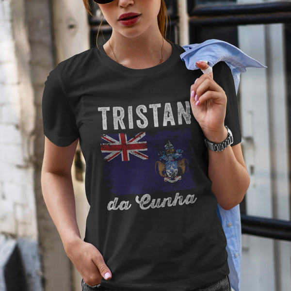 Tristan da Cunha Flag Distressed T-Shirt