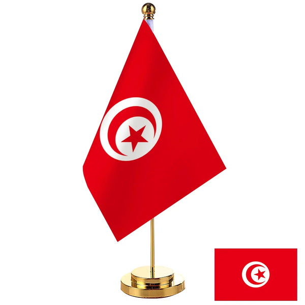 Tunisia Desk Flag - Small Office Table Flag