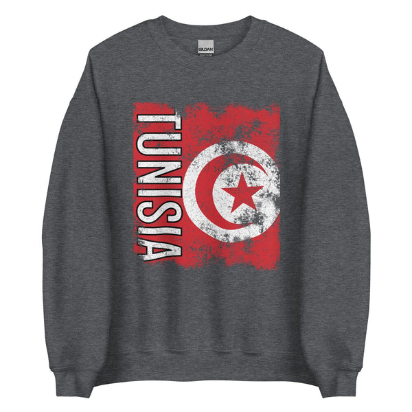 Tunisia Flag - Distressed Flag Sweatshirt