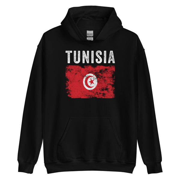 Tunisia Flag Distressed - Tunisian Flag Hoodie